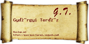 Györgyi Teréz névjegykártya