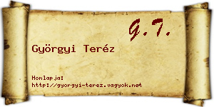 Györgyi Teréz névjegykártya
